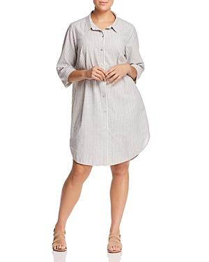Eileen Fisher Plus Striped Shirt Dress