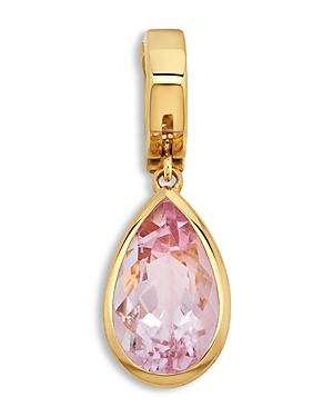 Marina B 18k Yellow Gold Trisolina Morganite Teardrop Pendant