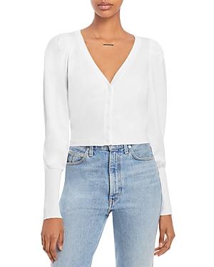 Aqua Puff Sleeve Cropped Cardigan - 100% Exclusive