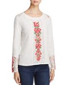 Cupio Embroidered Lace Detail Top