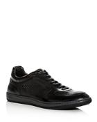 Armani Men's Embossed Leather Lace Up Sneakers