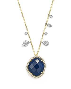 Meira T 14k White & Yellow Gold Sapphire & Diamond Pendant Necklace, 18