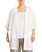 Marina Rinaldi Federica Woven Open Front Tunic