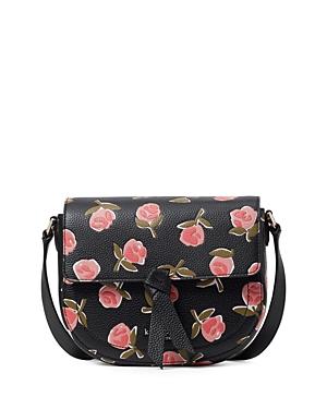 Kate Spade New York Knott Ditsy Rose Mini Embossed Leather Saddle Bag
