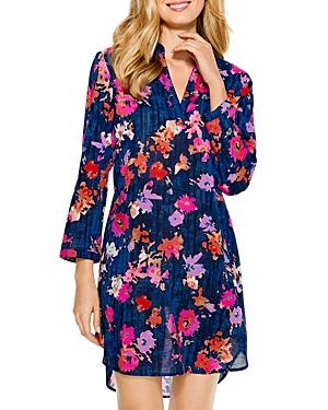 Nic And Zoe Glowing Blossoms Crinkle Cotton Dress