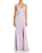 Aqua Sequined Asymmetric Gown - 100% Exclusive