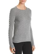 C By Bloomingdale's Embellished-sleeve Cashmere Sweater - 100% Exclusive