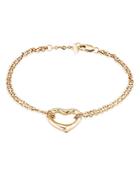 Bloomingdale's Polished Heart Double Chain Bracelet In 14k Yellow Gold - 100% Exclusive
