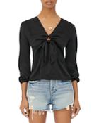 Maje Liffany Tie Front Top