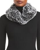 Surell Faux Fur Stretch Knit Infinity Loop Scarf