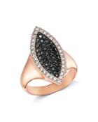 Bloomingdale's Pave Black & White Diamond Ring In 14k Rose Gold - 100% Exclusive
