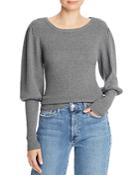 Milly Ribbed Juliet-sleeve Sweater