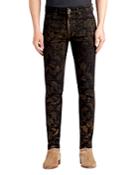 Monfrere Greyson Coated Skinny Fit Jeans In Liquid Gold