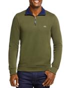 Lacoste Cotton Pique Contrast Collar Quarter Zip Sweater