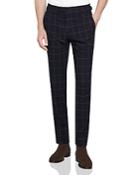 Reiss Sensation Brushed Windowpane-checked Slim Fit Trousers