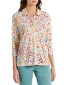 Gerard Darel Agnes Floral Linen Button Front Top