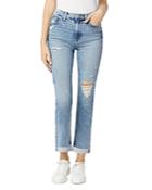 Hudson Holly High Rise Ankle Straight Jeans In Blue Swan