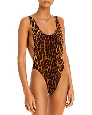 Norma Kamali Marissa Animal Print One Piece Swimsuit