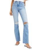 Good American Good Classic Bootcut Raw Hem Jeans In Indigo129