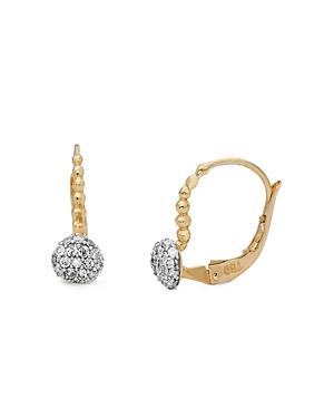 Michael Aram 18k Yellow Gold Molten Leverback Earrings With Pave Diamonds