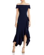 Aqua Scuba Crepe Off-the-shoulder Midi Dress - 100% Exclusive
