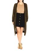 City Chic Open Knit Duster Cardigan