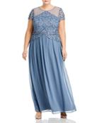 Adrianna Papell Plus Beaded Bodice Gown