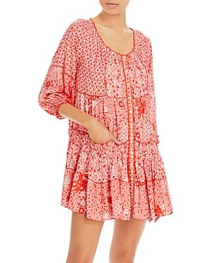Poupette St. Barth Tesorino Printed Tiered Dress