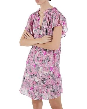 The Kooples Printed Flutter Sleeve Dress