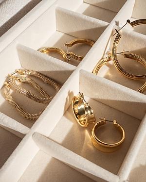 Luv Aj Dionne Hoop Earrings In Gold Tone