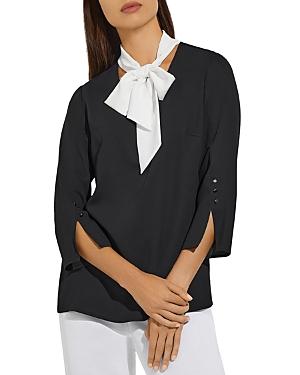 Misook Tie Neck Blouse