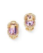 Bloomingdale's Ametrine & Diamond Earrings In 14k Yellow Gold - 100% Exclusive