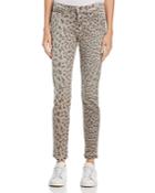 Current/elliott The Stiletto Printed Skinny Jeans In Gray Leopard