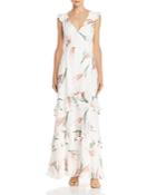 Fame And Partners Flounced Floral Gown - 100% Exclusive