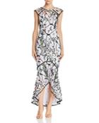 Bariano Alex Floral-embroidered Gown