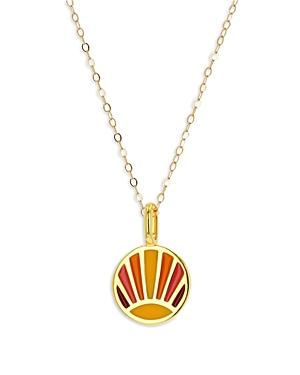 Rachel Reid 14k Yellow Gold Enamel Sunburst Pendant Necklace, 16-20