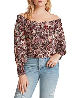 Bb Dakota Helena Printed Off The Shoulder Top