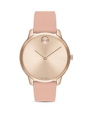 Movado Bold Thin Leather Strap Watch, 35mm