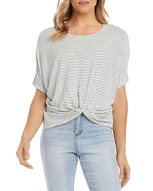 Karen Kane Striped Twist Hem Tee