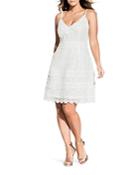 City Chic Plus Sleeveless Lace Fit-and-flare Dress