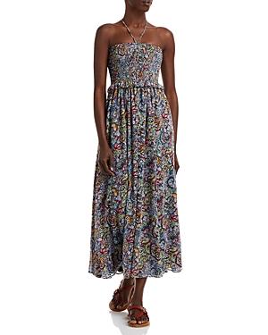 Aqua Paisley Smocked Halter Midi Dress - 100% Exclusive