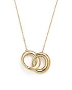 14k Yellow Gold Double Interlocked Circle Chain Necklace, 17