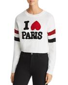 Marled X Olivia Culpo I Love Paris Crop Sweater
