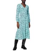 Whistles Inez Abstract Tiger Midi Dress