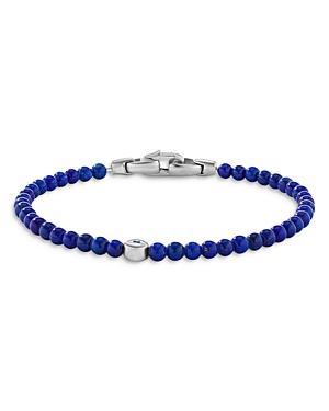 David Yurman Sterling Silver Spiritual Beads Lapis Bead & Sapphire Evil Eye Bracelet