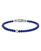David Yurman Sterling Silver Spiritual Beads Lapis Bead & Sapphire Evil Eye Bracelet