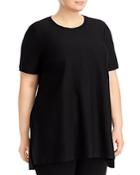 Eileen Fisher Plus Stretch Crepe Crewneck Tunic