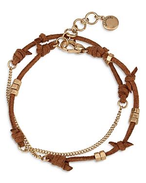 Allsaints Knotted Suede Double Wrap Bracelet