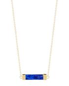 Mateo 14k Yellow Gold Lapis Bar Cable Necklace, 16