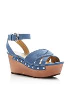 Marc Fisher Ltd. Camila Suede Ankle Strap Platform Wedge Sandals